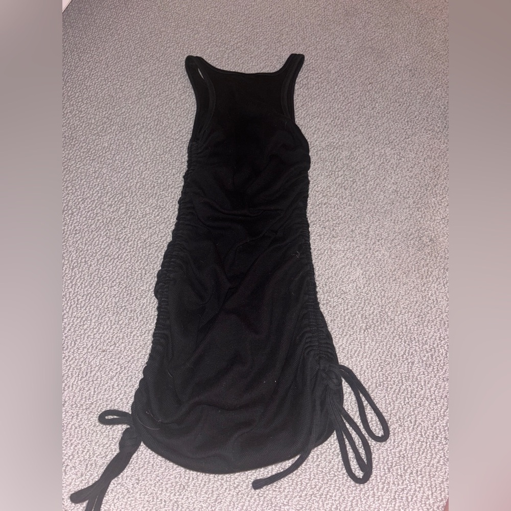 Hey Babe Black Tie High Neck Tight Dress Women’s Small